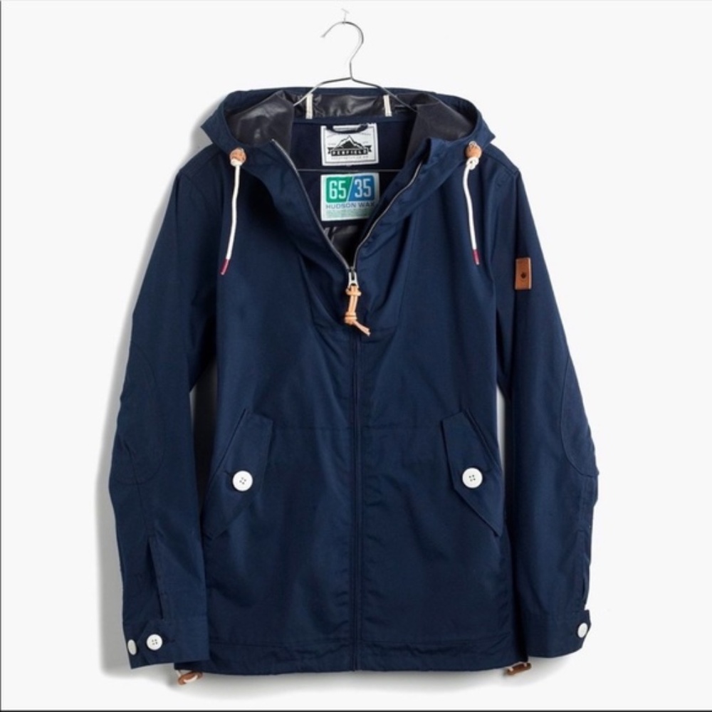Penfield Men's Gibson Rain Jacket Navy Size Large J.Crew Hudson Wax